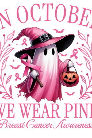 Pink breast cancer awareness ghost